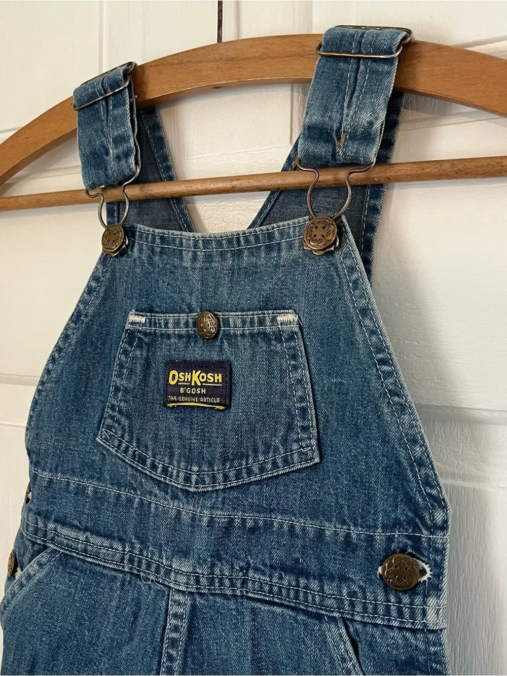 Vintage OshKosh B'gosh Vestbak Blue Denim Overall Toddler Dress